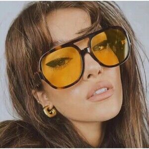 Vintage Oversized Sunglasses Women Fashion Brand Big Frame Sun Glasses Female